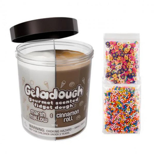 GELADOUGH GOURMET SCENTED FIDGET DOUGH: MARSHMALLOW & CINNAMON ROLL