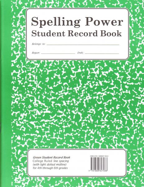 (sale)SPELLING POWER STUDENT RECORD BOOK GREEN