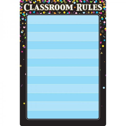 (SALE) SMART POLY CHART: CLASS RULES BLACK CONFETTI