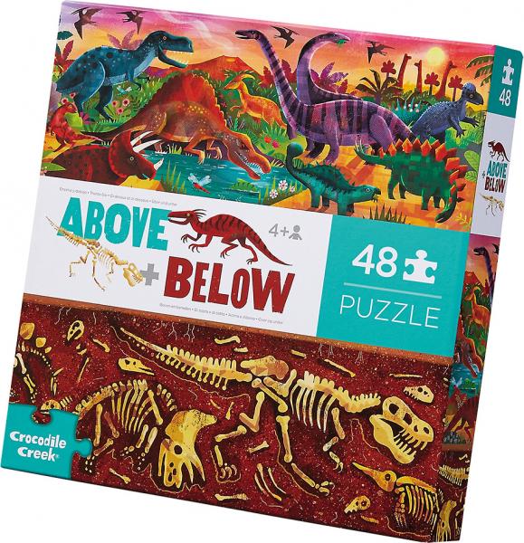 PUZZLE: ABOVE AND BELOW DINOSAUR WORLD 60 PIECES