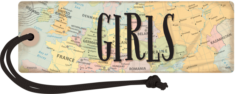 (SALE) (D) MAGNETIC HALL PASS: GIRLS TRAVEL THE MAP