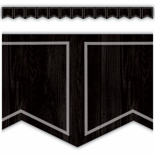 (SALE) (D) BORDER: BLACK PENNANTS DIE-CUT MODERN FARMHOUSE