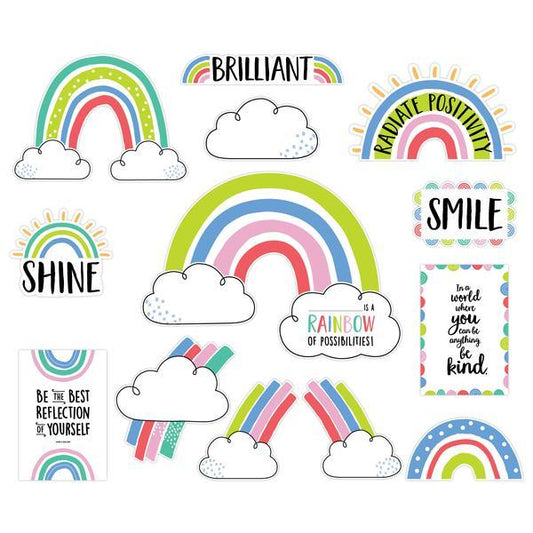 (SALE)BULLETIN BOARD SET: DOODLY RAINBOWS RAINBOW DOODLES
