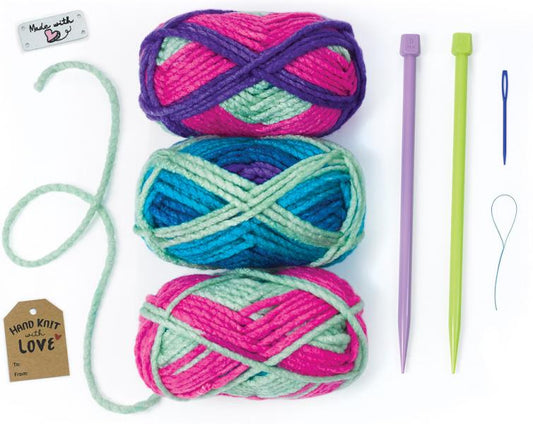 LEARN TO KNIT POCKET SCARF