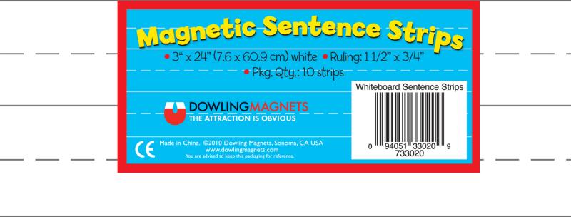MAGNETIC SENTENCE STRIPS SET OF 10