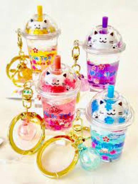 KITTY MILK TEA FLOATY KEYCHAIN