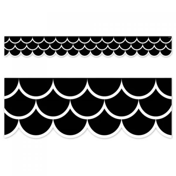 (SALE) BORDER: BLACK SCALLOPS