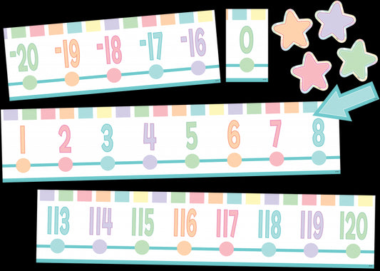 (SALE) BULLETIN BOARD SET: PASTEL POP NUMBER LINE