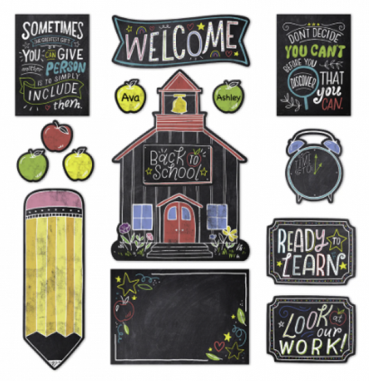 (SALE) BULLETIN BOARD SET: CHALK IT UP! SCHOOL TIME FUN