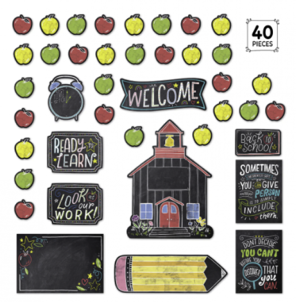 (SALE) BULLETIN BOARD SET: CHALK IT UP! SCHOOL TIME FUN