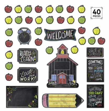 (SALE) BULLETIN BOARD SET: CHALK IT UP! SCHOOL TIME FUN