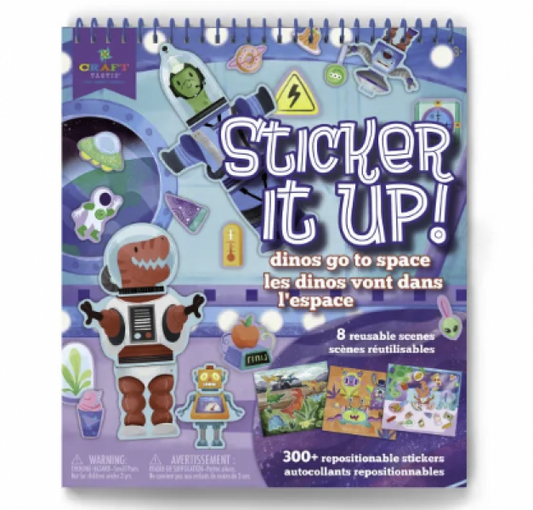 (SALE)STICKER IT UP!  DINOS GO TO SPACE