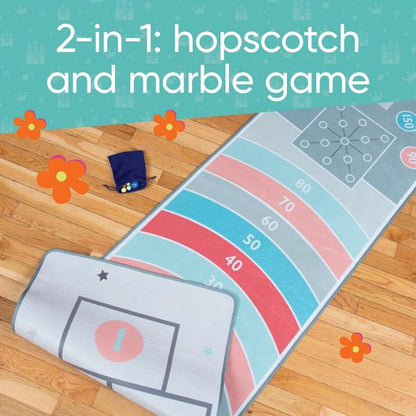 (sale)RETRO HOPSCOTCH & MARBLE 2-IN-1 RUG