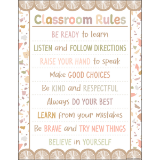 (SALE) CHART: TERRAZZO TONES CLASSROOM RULES