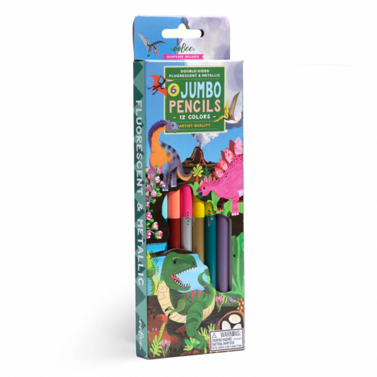 6 JUMBO PENCILS DINOSAURS