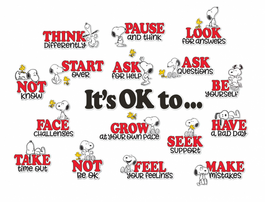BULLETIN BOARD SET: PEANUTS IT'S OK TO...