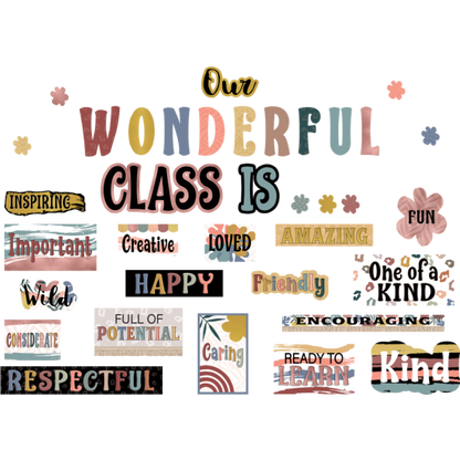 (SALE) MINI BULLETIN BOARD SET: WONDERFULLY WILD OUR WONDERFUL CLASS