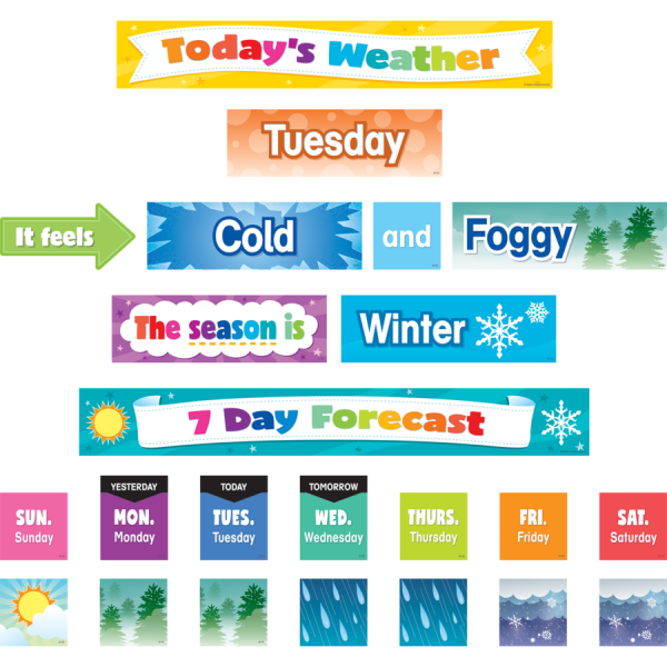 (SALE) (D) POCKET CHART CARDS: COLORFUL WEATHER