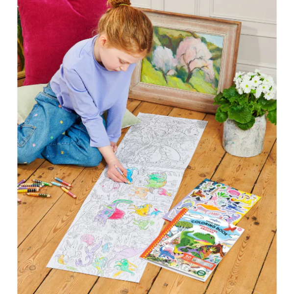 FOLD-OUT COLORING BOOK: DINOSAURS ABOUND