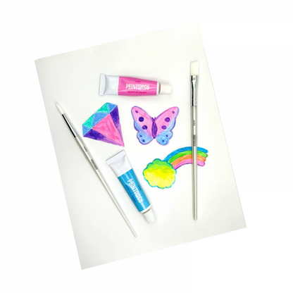 ACRYLIC PAINTS AND PAINTBRUSHES: PASTEL COLORS