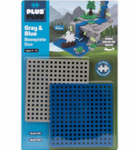 PLUS PLUS BASEPLATE DUO BLUE & GRAY