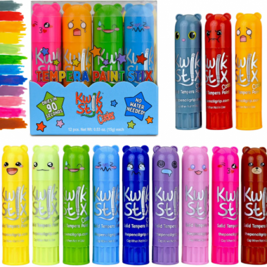 TEMPERA PAINT STIX 12 WITH FACES