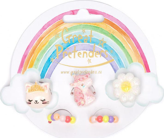 FLOWER, KITTY, UNICORN ELASTIC RING SET