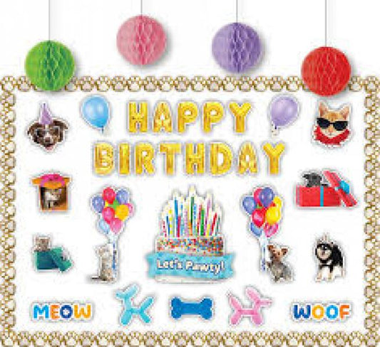 CREATE & DECORATE QUICK KIT: CATS & DOGS HAPPY BIRTHDAY