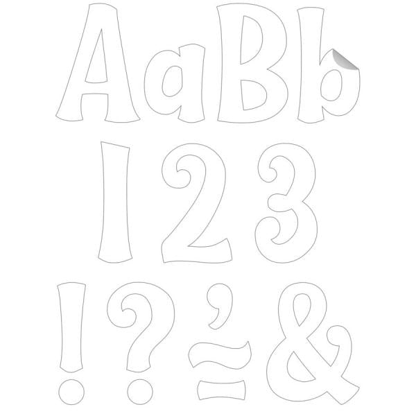 SELF-ADHESIVE LETTERS: WHITE WHILD WHIMSY 4"