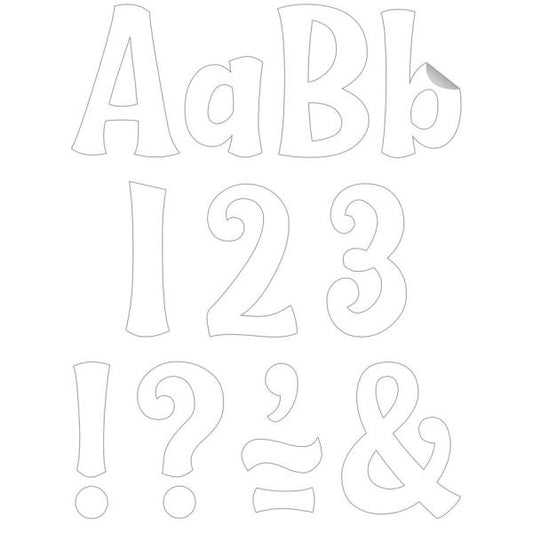 SELF-ADHESIVE LETTERS: WHITE WHILD WHIMSY 4"