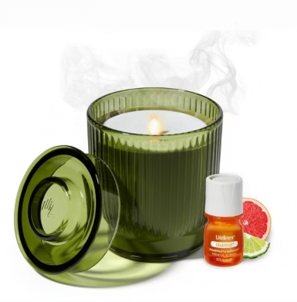 FLAMELESS CANDLE DIFFUSER: OLIVE RIBBED