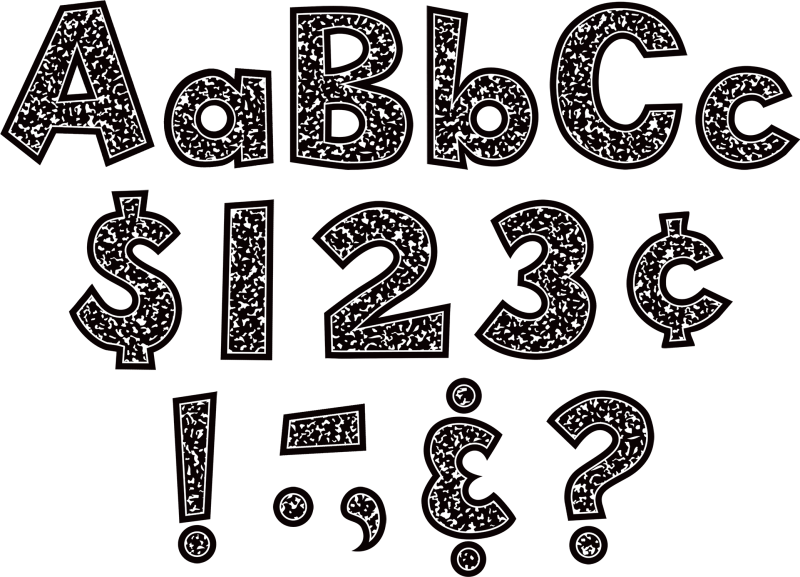 LETTERS: COMPOSITION FUN FONT 4"