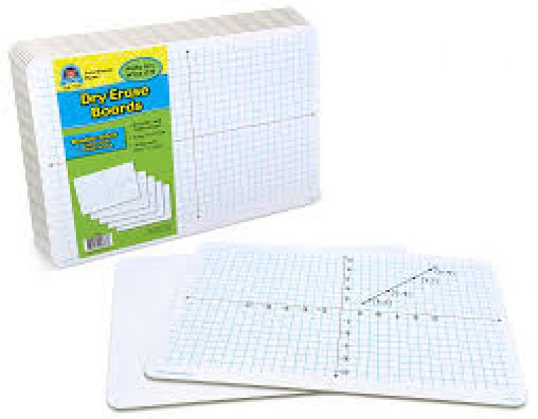 DRY ERASE BOARDS: DOUBLE SIDED COORDINATE PLANE SET OF 10