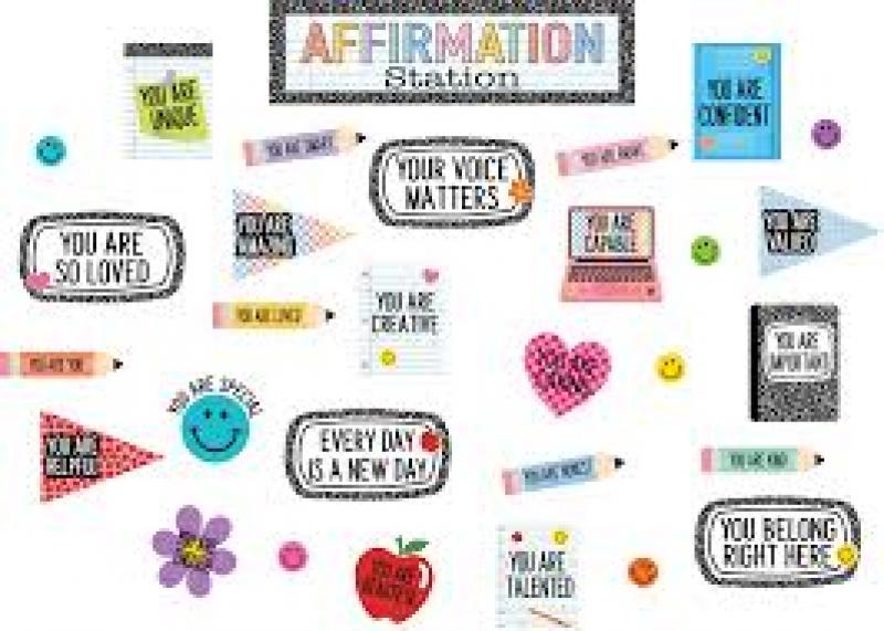 MINI BULLETIN BOARD SET: COOL FOR SCHOOL POSITIVE AFFIRMATIONS