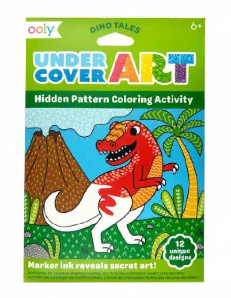 UNDER COVER ART PATTERN COLORING ACTIVITY: DINO TALES