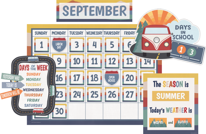 BULLETIN BOARD SET: MOVING MOUNTAINS ROAD TRIP CALENDAR