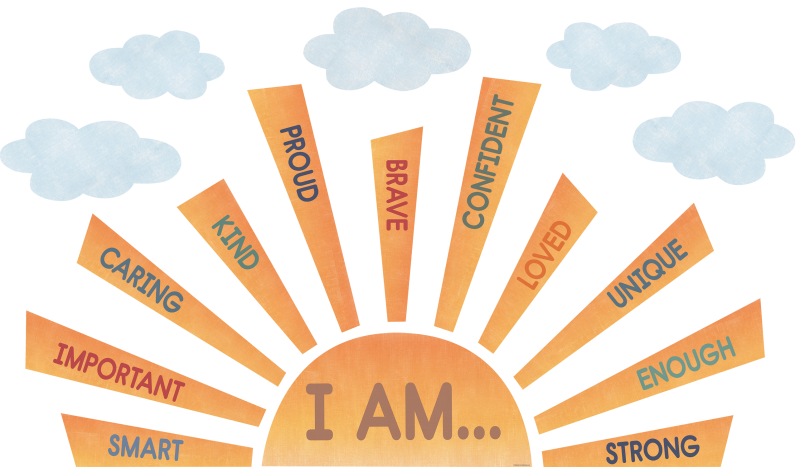 BULLETIN BOARD SET: MOVING MOUNTAINS ROAD TRIP SUN POSITIVE AFFIRMATIONS
