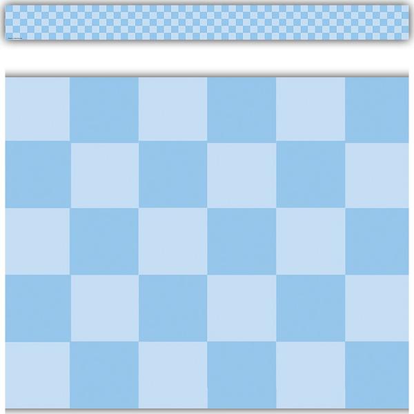 BORDER: COOL FOR SCHOOL BLUE CHECKERS