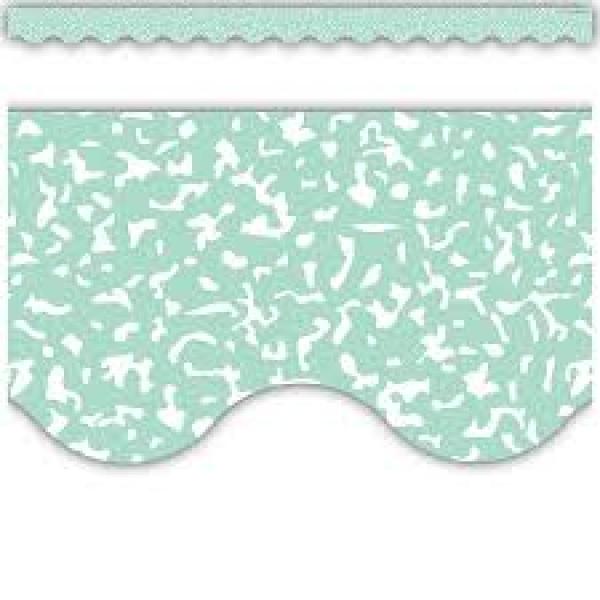 BORDER: COMPOSITION GREEN SCALLOPED