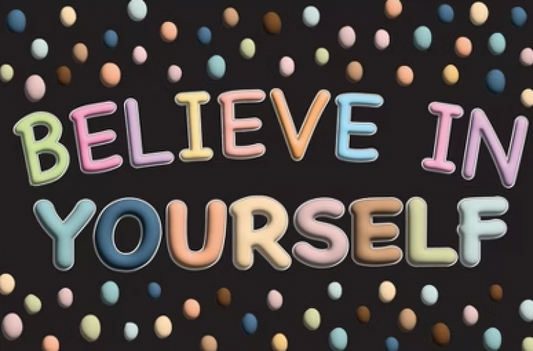 WELCOME MAT: BELIEVE IN YOURSELF 15.5" x 23.5"