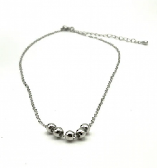FIDGET SILVER BALL NECKLACE