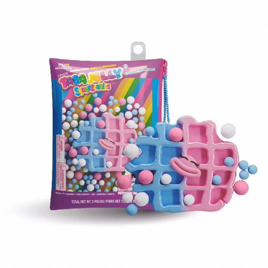 TABA JELLY JUST RIGHT SQUISHY TOY COLORFUL WAFFLE WITH MONKEY