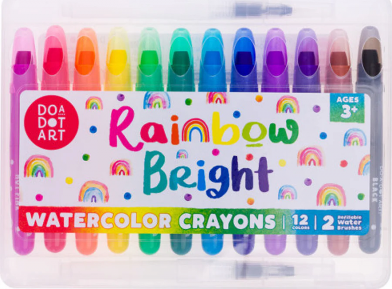 WATERCOLOR CRAYONS SET OF 12: RAINBOW BRIGHT SET