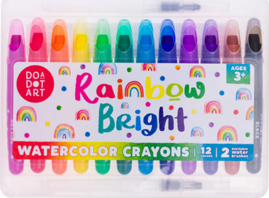 WATERCOLOR CRAYONS SET OF 12: RAINBOW BRIGHT SET
