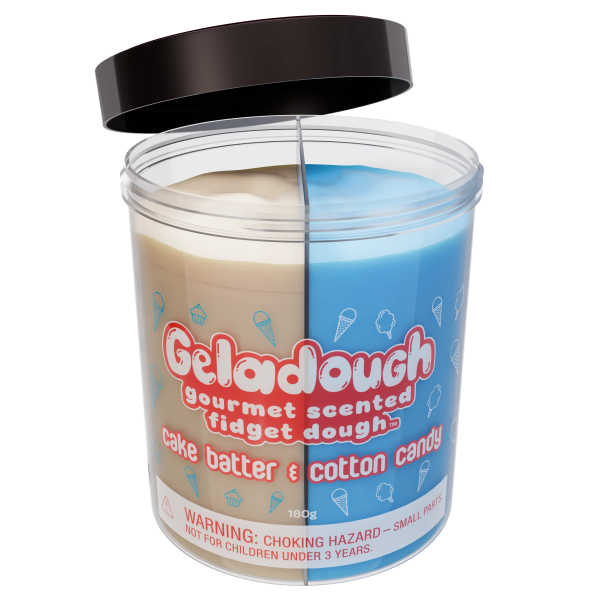 GELADOUGH GORUMET SCENTED FIDGET DOUGH: CAKE BATTER & COTTON CANDY