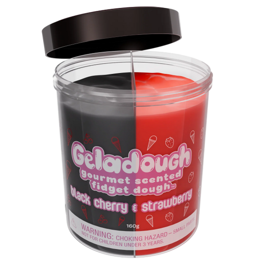 GELADOUGH GOURMET SCENTED FIDGET DOUGH: BLACK CHERRY & STRAWBERRY