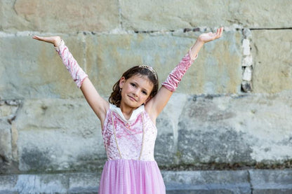 VELVETY SOFT SLEEPING SWEETHEART PRINCESS GOWN WITH ARM WARMERS