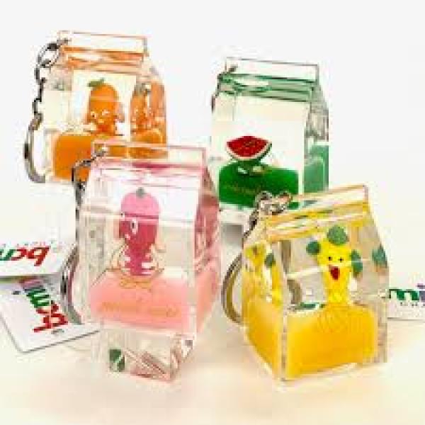 FRUIT MILK CARTON FLOATY KEYCHAIN