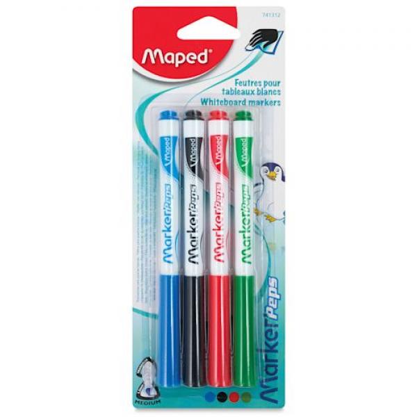 DRY ERASE MARKERS PACK OF 4 COLORS SMALL