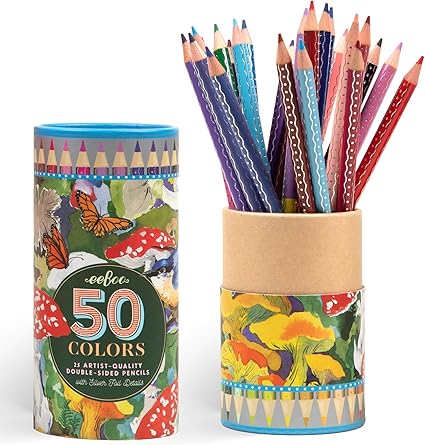 MUSHROOM COLORED PENCILS 25 DOUBLE-SIDED